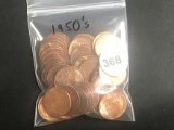 Unc. 1950â€™s Wheat cents