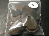 Bag of 54 Indian Cents, Full Date