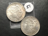 2x$ 1887-S, 1890-S Morgan Dollars