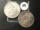 2x$ 1881-S, 1884-O Morgan Dollars