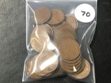 Lot of (50) 1930's-40's Lincoln Cents