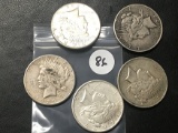 5x$ 1922-S, 1923-S, 1925, 1927-D, 1928-S Peace Dollars