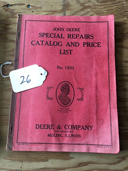 Deer & Company No 1931 Special Repairs Catalog and Price List