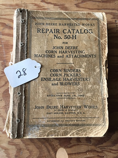 1943 JD Harvester Works Repair Catalogue NO 50-H