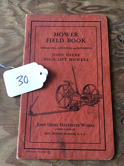 JD Harvester Works Mower Field Book