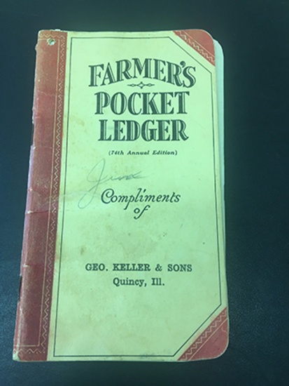 1940-41 Geo Keller & Sons Quincy IL Pocket Ledger, Few Torn Out Note Pages and Loose Pages