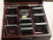 Cherrywood Box with (11) Kennedy Halves (3-40% Silver & 8-Clad) Unc