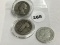 3 Silver Quarters, 1899 Barber, 1928 Standing Liberty & 1943 Washington