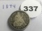 1874 Seated Dime
