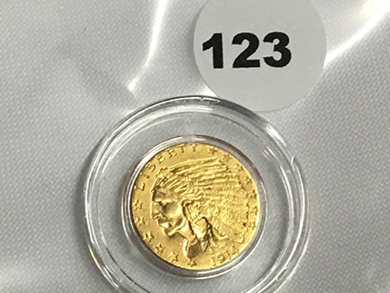 1914 $2 1/2 Indian Head Gold Coin