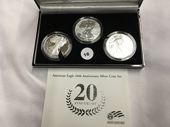American Eagle 20th Anniversary Silver Coin Set (3 Eagles)