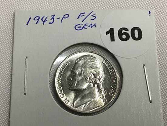 1943 War Nickel F/S Gem BU