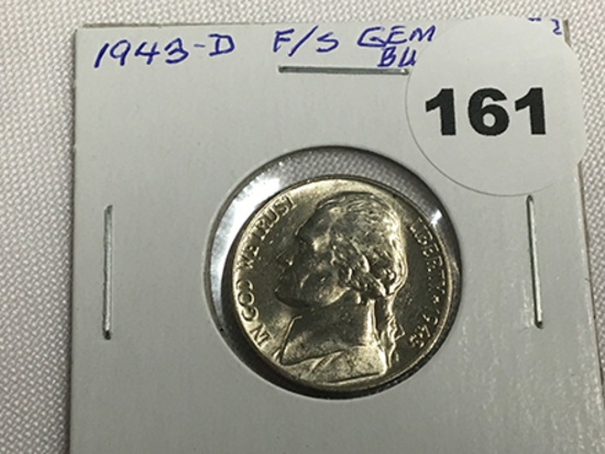 1943-D War Nickel F/S Gem BU