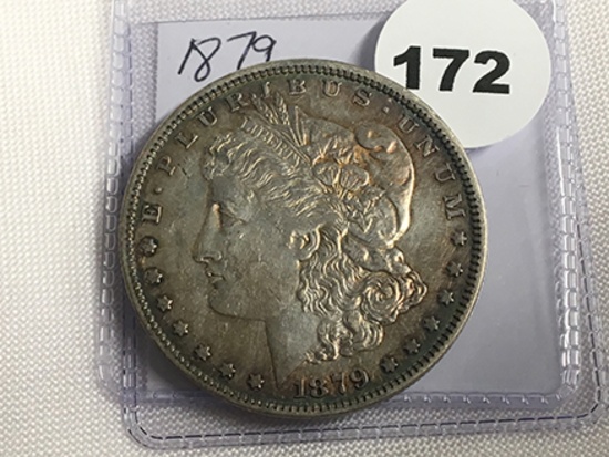 1879 Morgan Dollar (toning) AU