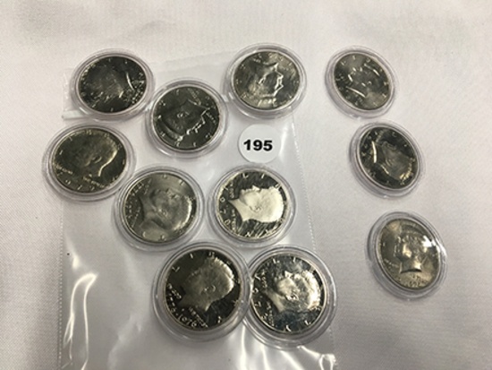 (10) Clad Unc. Kennedy Half Dollars