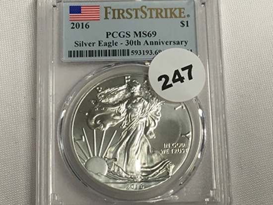 2016 30th Anniversary Silver Eagle PCGS MS 69