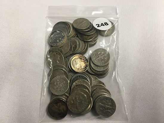 Bag of 82 Silver Dimes