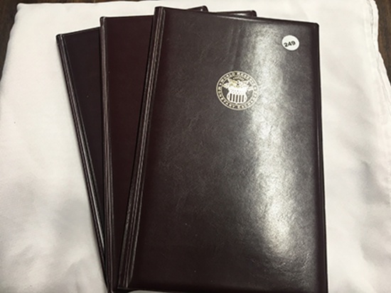 3 Folders of (4 each) 2009 Uncut Federal Reserve Notes