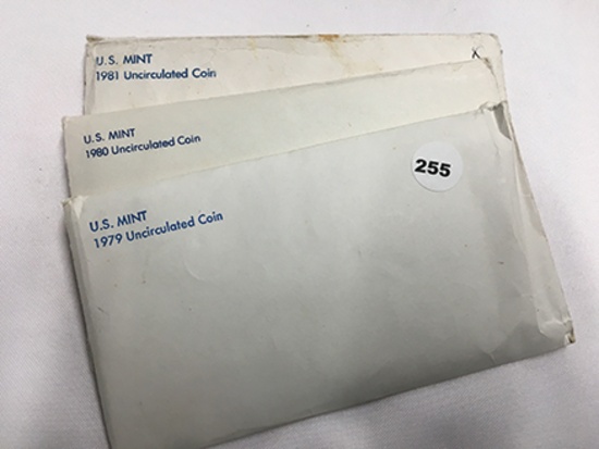 3 P&D Mint Sets 1979, 1980 & 1981
