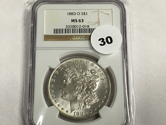 NGC Graded MS 63 1883-O Morgan Dollar