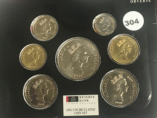 1991 New Zealand Unc Coin Set