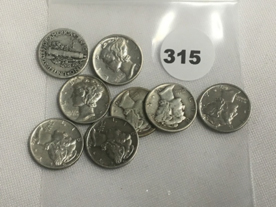 (8) Mercury Dimes