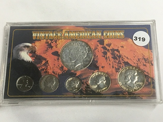 6pc Type Set, Vintage American Coins