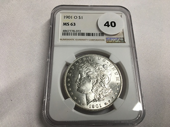 NGC Graded MS63 1901-O Morgan Dollar