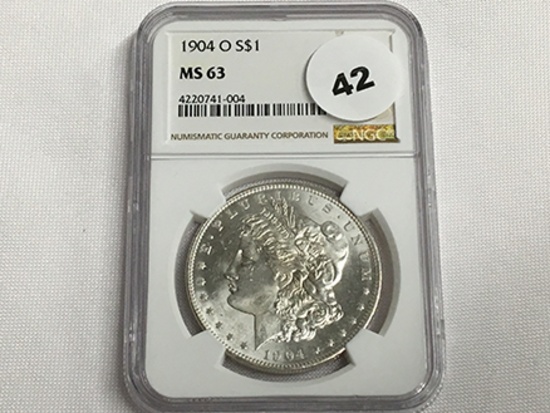 NGC Graded MS63 1904-O Morgan Dollar