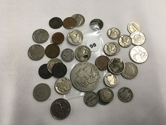 Lot of Misc Coins 1878 Morgan, (10) Silver Dimes and Other Coinage