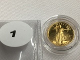 1988 1/10 oz $5 Gold Eagle Proof, Capsule (Roman Numeral)