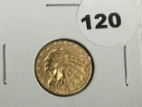 1911 $2 1/2 Indian Head Gold Coin