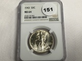 1943 Walking Liberty Half NGC MS 64