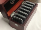 Cherrywood Box of 7 Ike Dollars 1971-1978 Unc