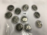 (10) Clad Unc. Kennedy Half Dollars