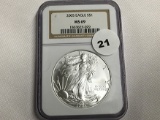 NGC Graded MS 69 2005 American Silver Eagle