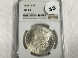 NGC Graded MS 63 1885-O Morgan Dollar