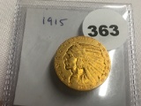 1915 $5 Indian Gold