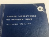 Lot of 43 Barber Dimes in Book