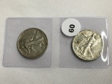 1942 and 1944-S Waling Liberty Halves