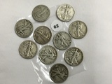 Lot of 10 Walking Liberty Half Dollars