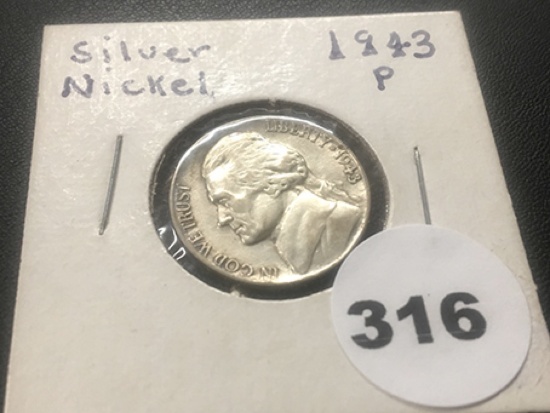 1943 P Silver War nickel