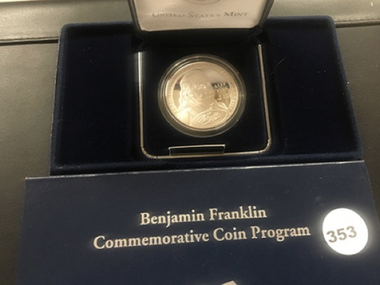 2006 Ben Franklin "Founding Father" comm Proof Silver Dollar