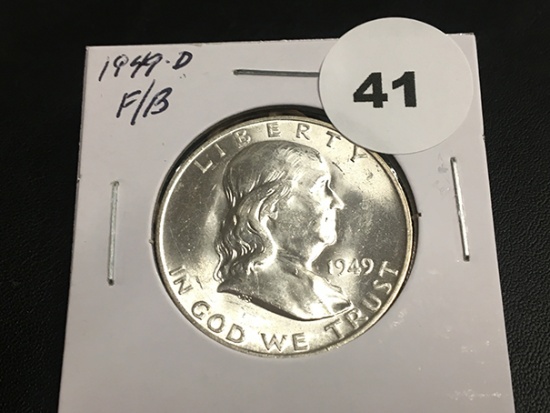 1949-D Franklin half dollar Unc