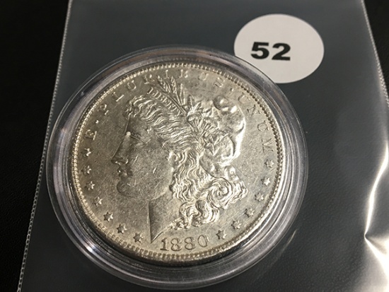 1880-0 Morgan silver dollar Unc