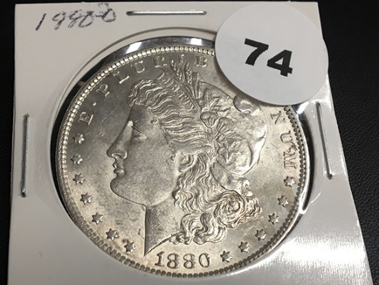 1880-0 Morgan silver dollar Unc
