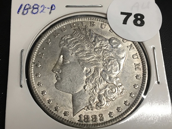 1882 Morgan silver dollar AU