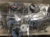 Bag of 38 coins of WWII, Vietnam War enhanced on Kennedy half dollars