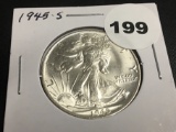 1945-S Walking Liberty half dollar Unc