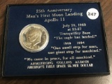 Ike Silver Dollar 25th anniversary Apollo 11 moon landing Unc